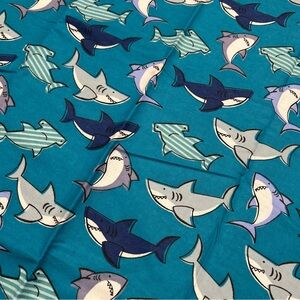 Shark Print Flannel Fabric, 1 yard (F03)